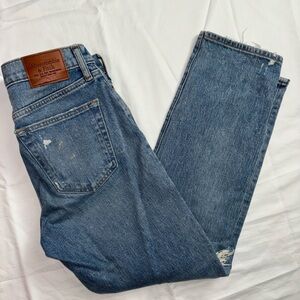 Men’s A&F Vintage Stretch 90s Straight Leg Jeans Busted Knee